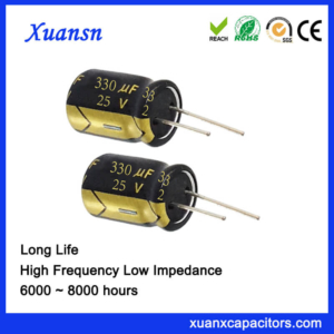25V 330UF Long Life Electrolytic Capacitor China Supplier