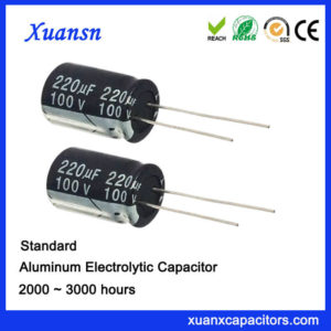 220UF 100V Lead Aluminum Electrolytic Capacitors