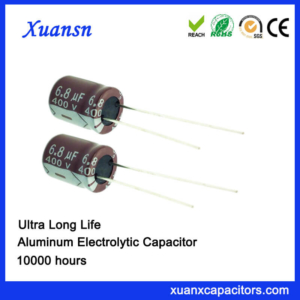 High Voltage 6.8uf 400v 10000hours Electrolytic Capacitor