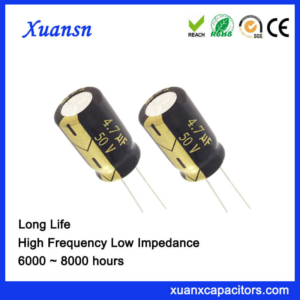 105c 6000Hours 4.7 UF 50V Capacitor Electrolytic Low Voltage