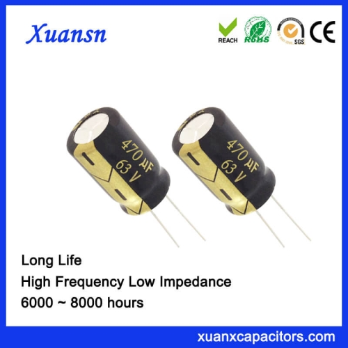 Best Long Life Aluminum 470uf 63v Electrolytic Capacitor