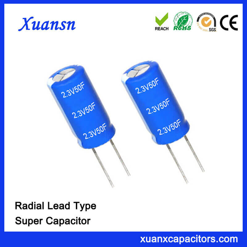 Super-Farad Kondensator 2,7 V 1-50F Hohe Frequenz 2 Pin Super