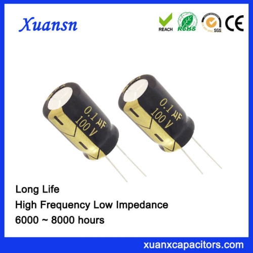 Customized 0.1 UF 100V Capacitor Electrolytic Long Life