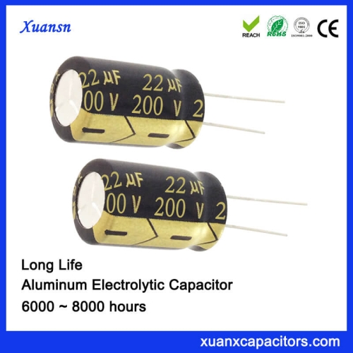 High Quality Long Life Electrolytic Capacitor 200V 22UF