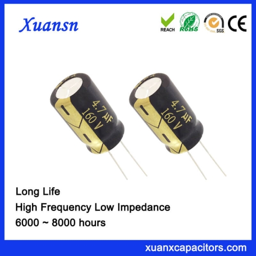 Custom Long Life 4.7UF 160V Aluminum Electrolytic Capacitor