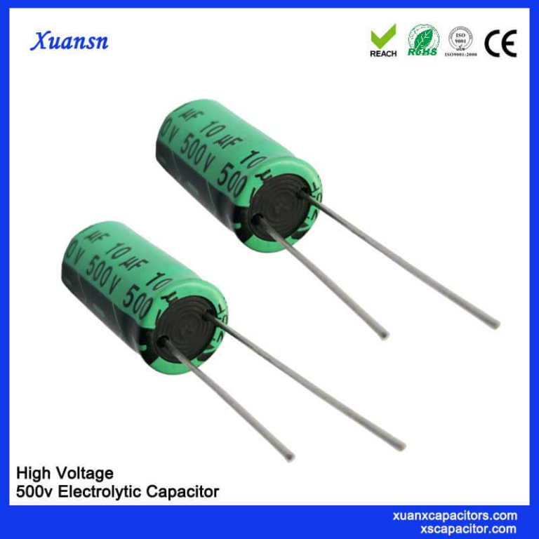 High Voltage 10uf 500V Radial Aluminum Electrolytic Capacitor supplier