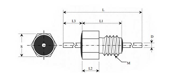 Screw Type Ceramic Feedthrough Capacitor 100PF 100VDC 