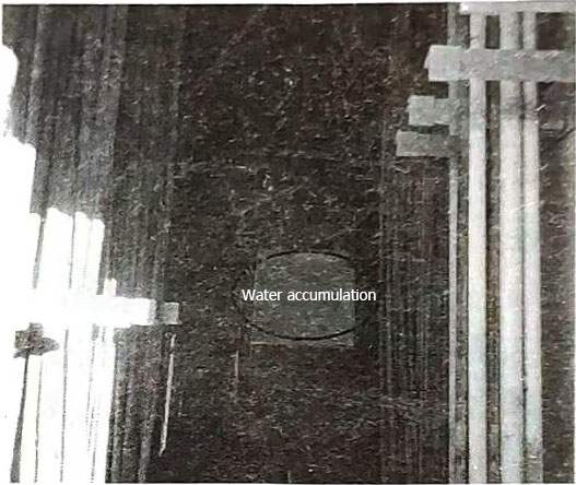 Water accumulation in the cable trench